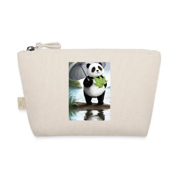 Panda mit Blattschirm - Bio-Täschchen - Natur - Vorne