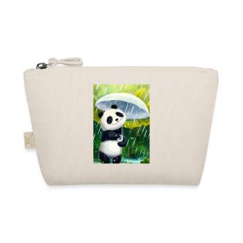 Panda mit Blattschirm - Bio-Täschchen - Natur - Vorne