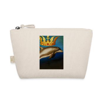 Delfin mit Krone - Bio-Täschchen - Natur - Vorne