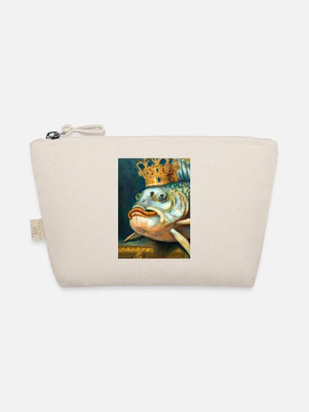 Fisch mit Krone - Bio-Täschchen - Natur