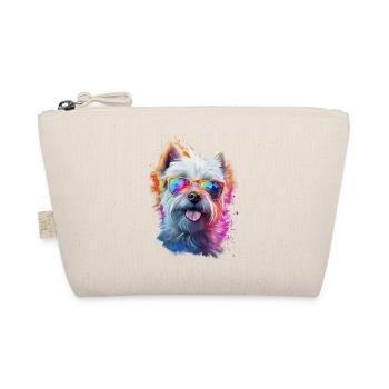 Yorkshire Terrier Hund mit Brille - Bio-Täschchen - Natur - Vorne