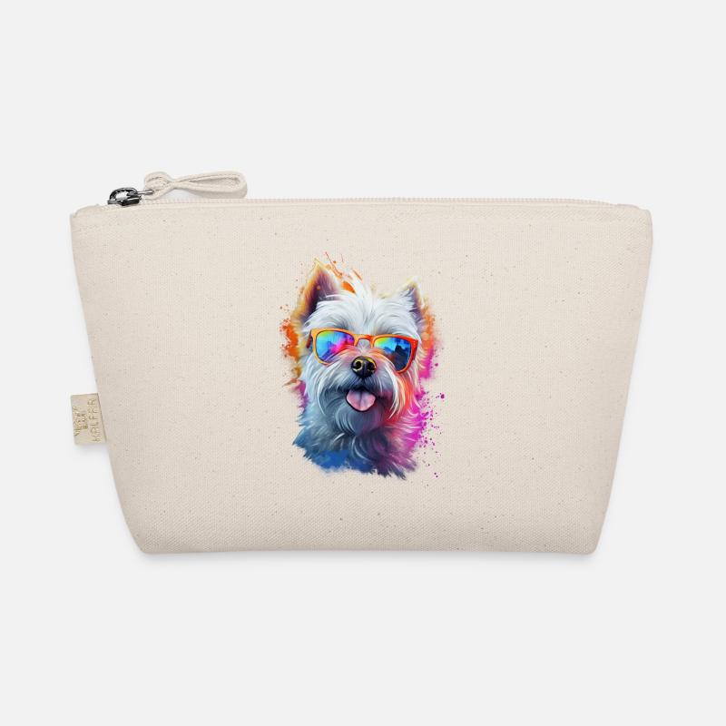 Yorkshire Terrier Hund mit Brille - Bio-Täschchen - Natur