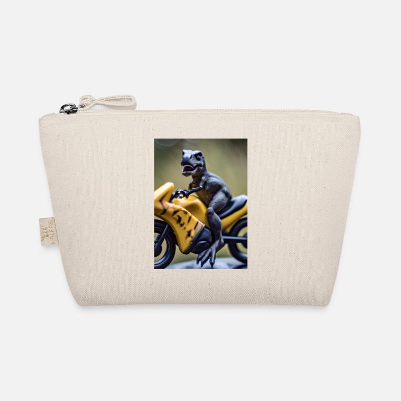 Dinosaurier auf Motorrad Bio-Täschchen