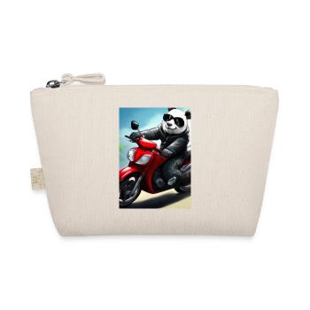 Motorrad-Panda - Bio-Täschchen - Natur - Vorne