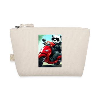 Motorrad-Panda - Bio-Täschchen - Natur - Vorne