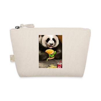 Panda isst Fast Food - Bio-Täschchen - Natur - Vorne