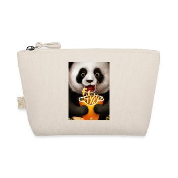 Panda isst Fast Food - Bio-Täschchen - Natur - Vorne