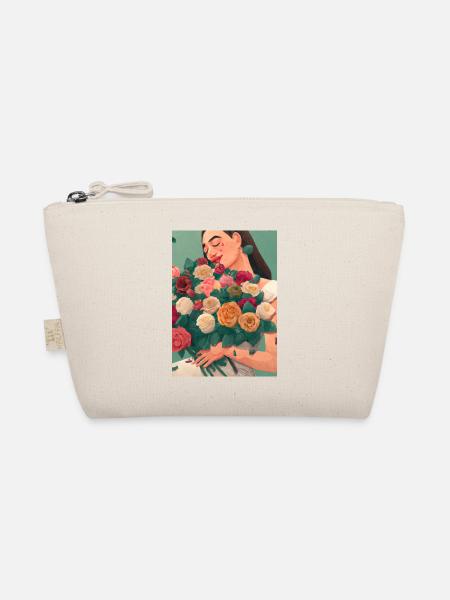 Frauen mit Blumen - Bio-Täschchen - Natur