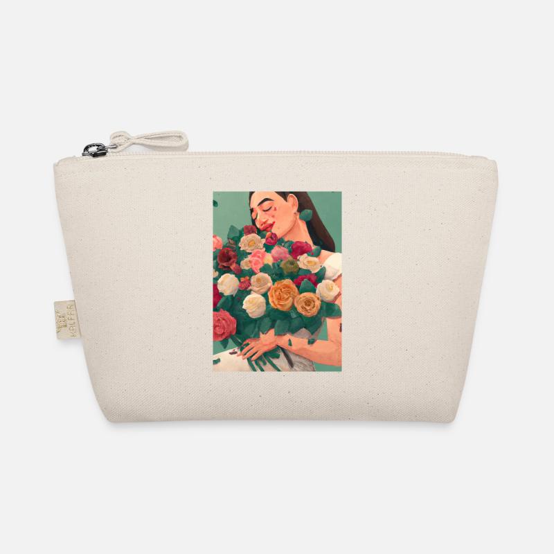 Frauen mit Blumen - Bio-Täschchen - Natur