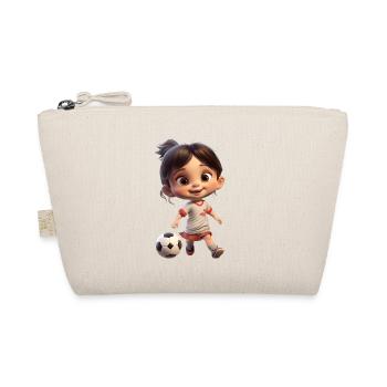 Female Footballer Girl - Organic Pouch - nature - Front