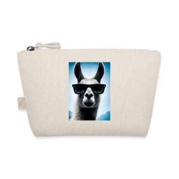 Lama mit Sonnenbrille - Bio-Täschchen - Natur - Vorne