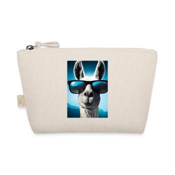 Lama mit Sonnenbrille - Bio-Täschchen - Natur - Vorne