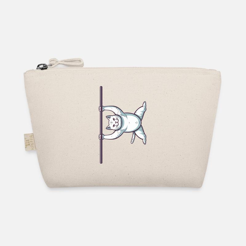 White Comic Cat in Iron X - Organic Pouch - nature