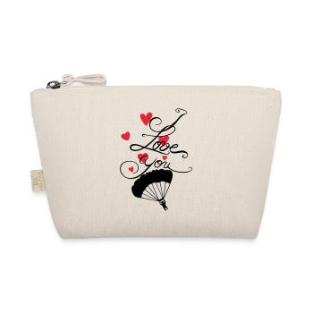 Parachutist with I love you lettering - Organic Pouch - nature - Front