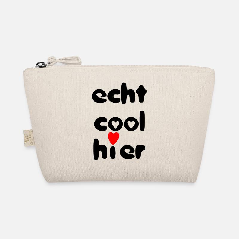 echt cool hier herz schwarz rot - Bio-Täschchen - Natur