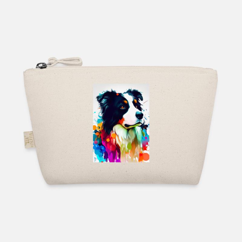 Bunter Border Collie Bio-Täschchen