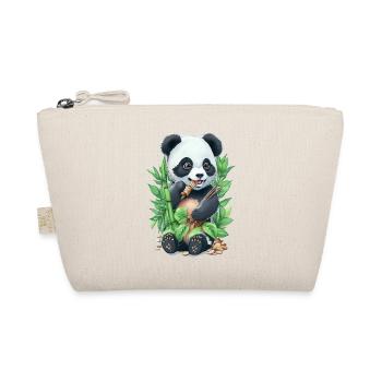 Panda Bär ißt Bambus - Bio-Täschchen - Natur - Vorne