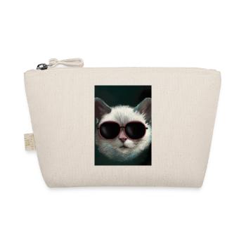 Katze mit Sonnenbrille - Bio-Täschchen - Natur - Vorne