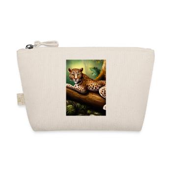 Leopard liegt auf Baum - Bio-Täschchen - Natur - Vorne