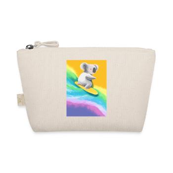 Surfender Regenbogen-Koala - Bio-Täschchen - Natur - Vorne