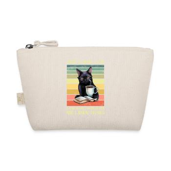 Black cat with coffee and book - Organic Pouch - nature - Front