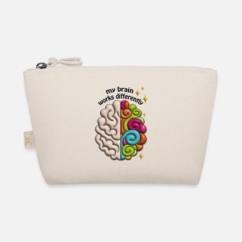 My brain works differently - Bio-Täschchen - Natur
