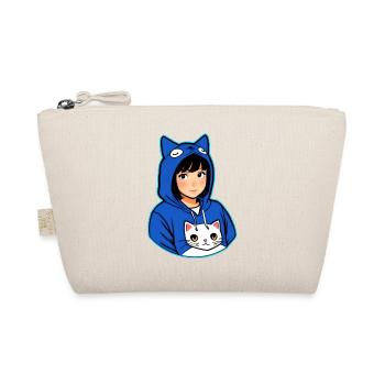 Niedliches Anime Manga Girl mit Katzen Hoodie - Bio-Täschchen - Natur - Vorne