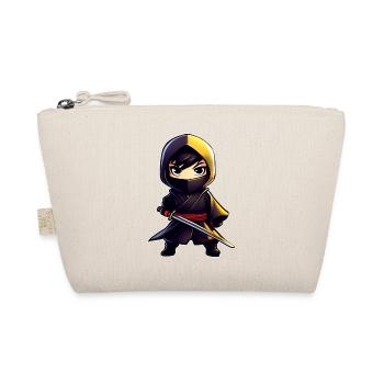 Cute little ninja with katana sword - Organic Pouch - nature - Front