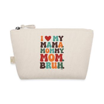 Vintage-Retro-Design „I Love My Mom“ – trendig - Bio-Täschchen - Natur - Vorne