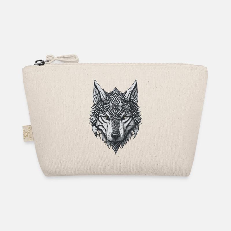 Wolfskopf-Stil Wikinger-Tattoo Bio-Täschchen