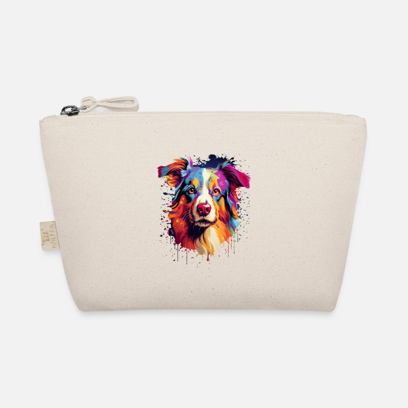 Australian Sheperd Colorful - Bio-Täschchen - Natur
