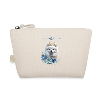Weißer Pomeranian - Zwergspitz hell - Bio-Täschchen - Natur - Vorne