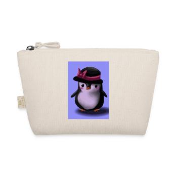 Pinguin mit niedlicher rosa Mütze - Bio-Täschchen - Natur - Vorne
