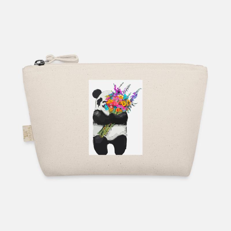 Panda mit Blumenstrauß Bio-Täschchen