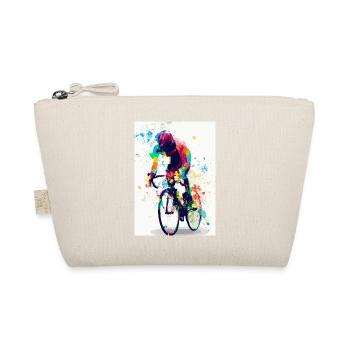 Rennrad Radfahrer Regenbogen - Bio-Täschchen - Natur - Vorne