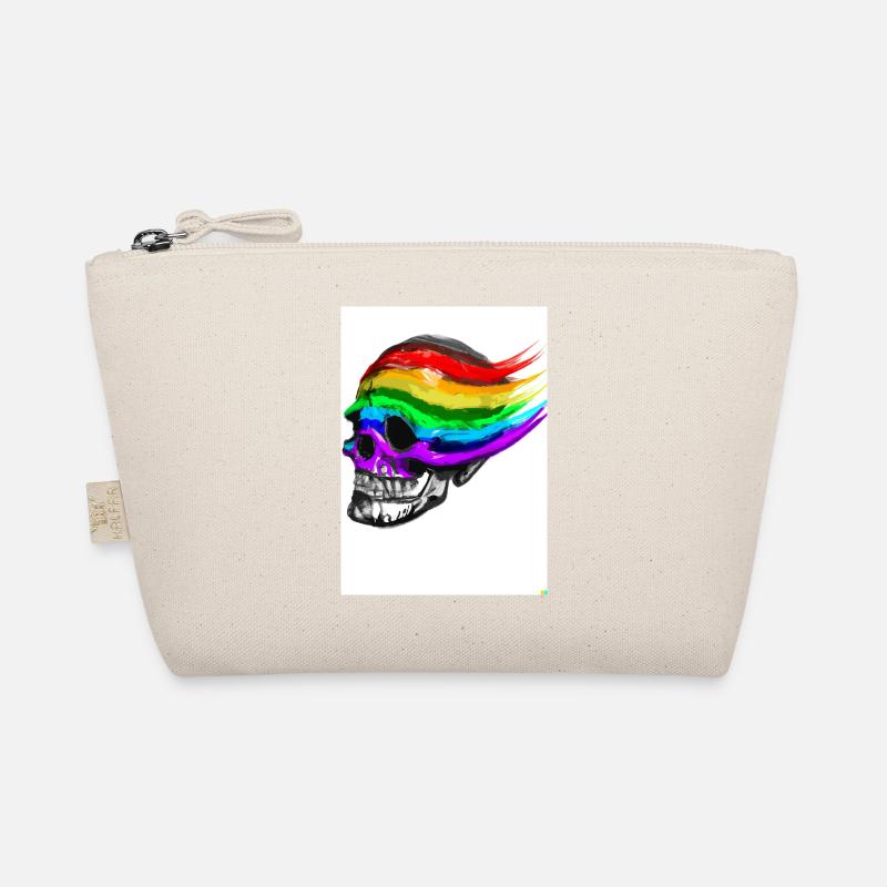 Regenbogen-Totenkopf Bio-Täschchen