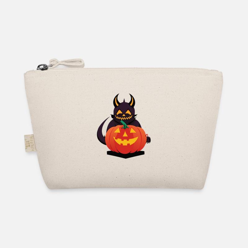 Halloween Devil Monster with Pumpkin Head Organic Pouch
