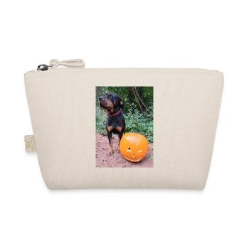 Kürbis Hund Halloween Herbst - Bio-Täschchen - Natur - Vorne