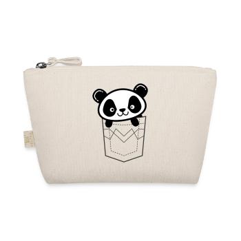 Panda Peeking From Pocket - Organic Pouch - nature - Front