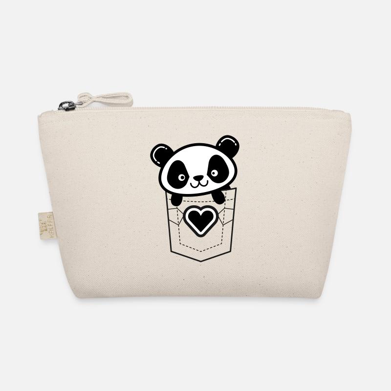 Panda in der Tasche mit Herz-Emblem Bio-Täschchen