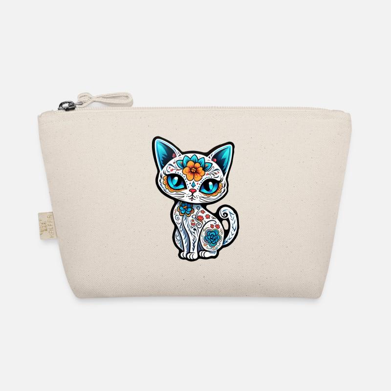 Katze Mexiko - Dia de los Muertos Bio-Täschchen