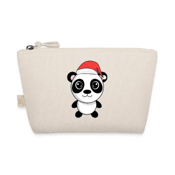 Panda Cuddly Toy Christmas - Organic Pouch - nature - Front