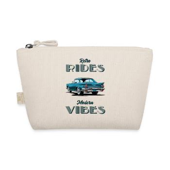 Retro rides Modern Vibes. Retro car design. - Organic Pouch - nature - Front