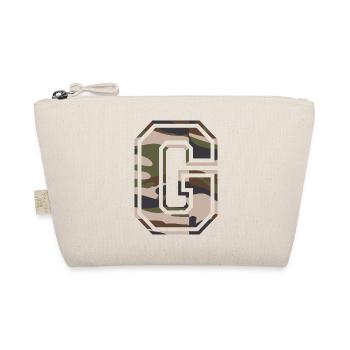 G, Monogramm, Camouflage Grün-Braun - Bio-Täschchen - Natur - Vorne