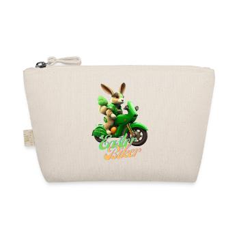 Easter Biker - The Easter Bunny becomes a biker - Organic Pouch - nature - Front
