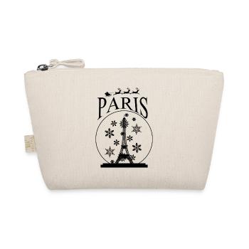 Paris Christmas Snow Globe and Santa Claus - Organic Pouch - nature - Front