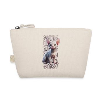 Sphynx Cat calligraphitti - Organic Pouch - nature - Front
