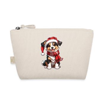 chien avec bonnet de noel - Trousse biologique - nature - Devant