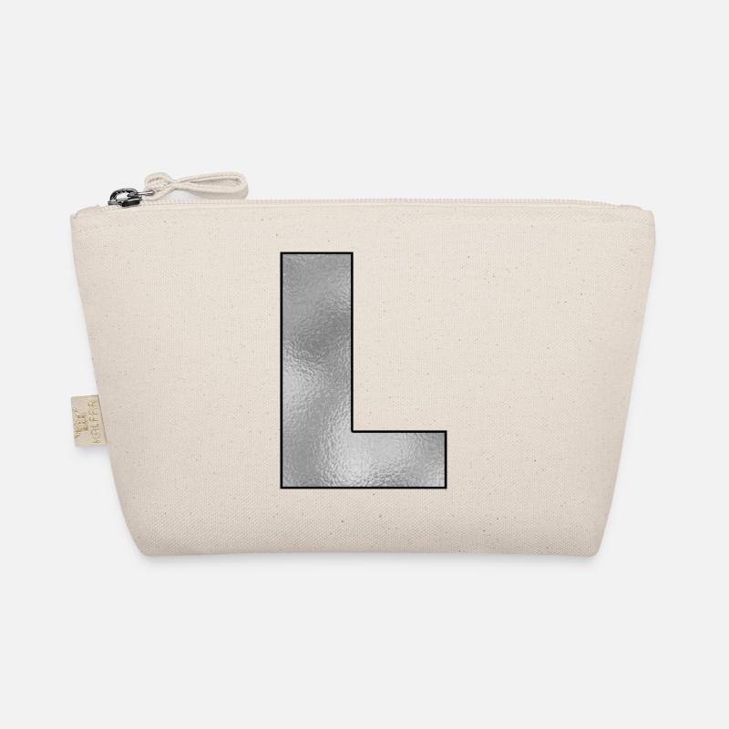 Letter L Silver Organic Pouch