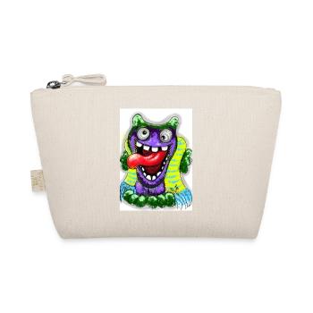 Bunter Cartoon Monster mit Riesenzunge - Bio-Täschchen - Natur - Vorne